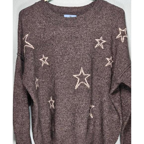CeCe Women's Gray Star-Embellished Knit Sweater Size Small - Picture 1 of 6